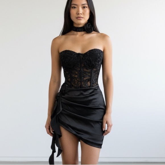 donnee par dieu Dresses & Skirts - Elegant Black Lace Corset Dress